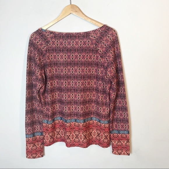 VINTAGE AMERICA Lara Lace Up Print Knit Top - Picture 3 of 8